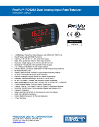 Thumbnail of document Manual - PD6262 ProVu Dual Analog Input Flow Rate/Totalizer